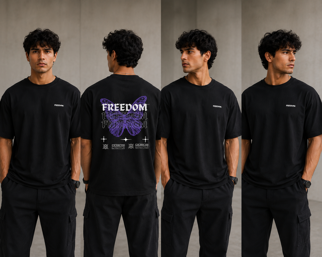 Purple Butterfly Freedom Graphic Tee