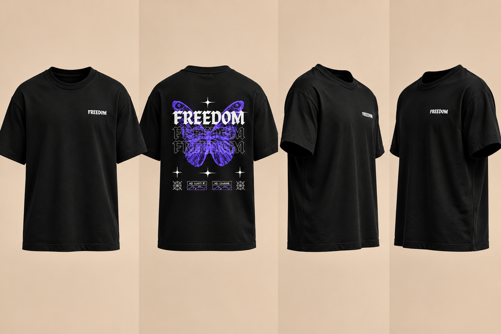 Purple Butterfly Freedom Graphic Tee
