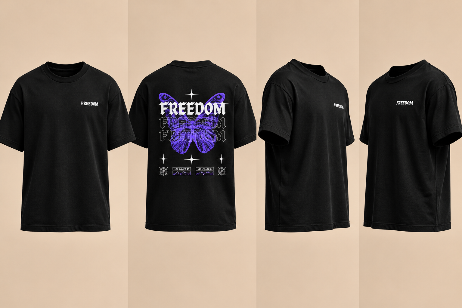 Purple Butterfly Freedom Graphic Tee