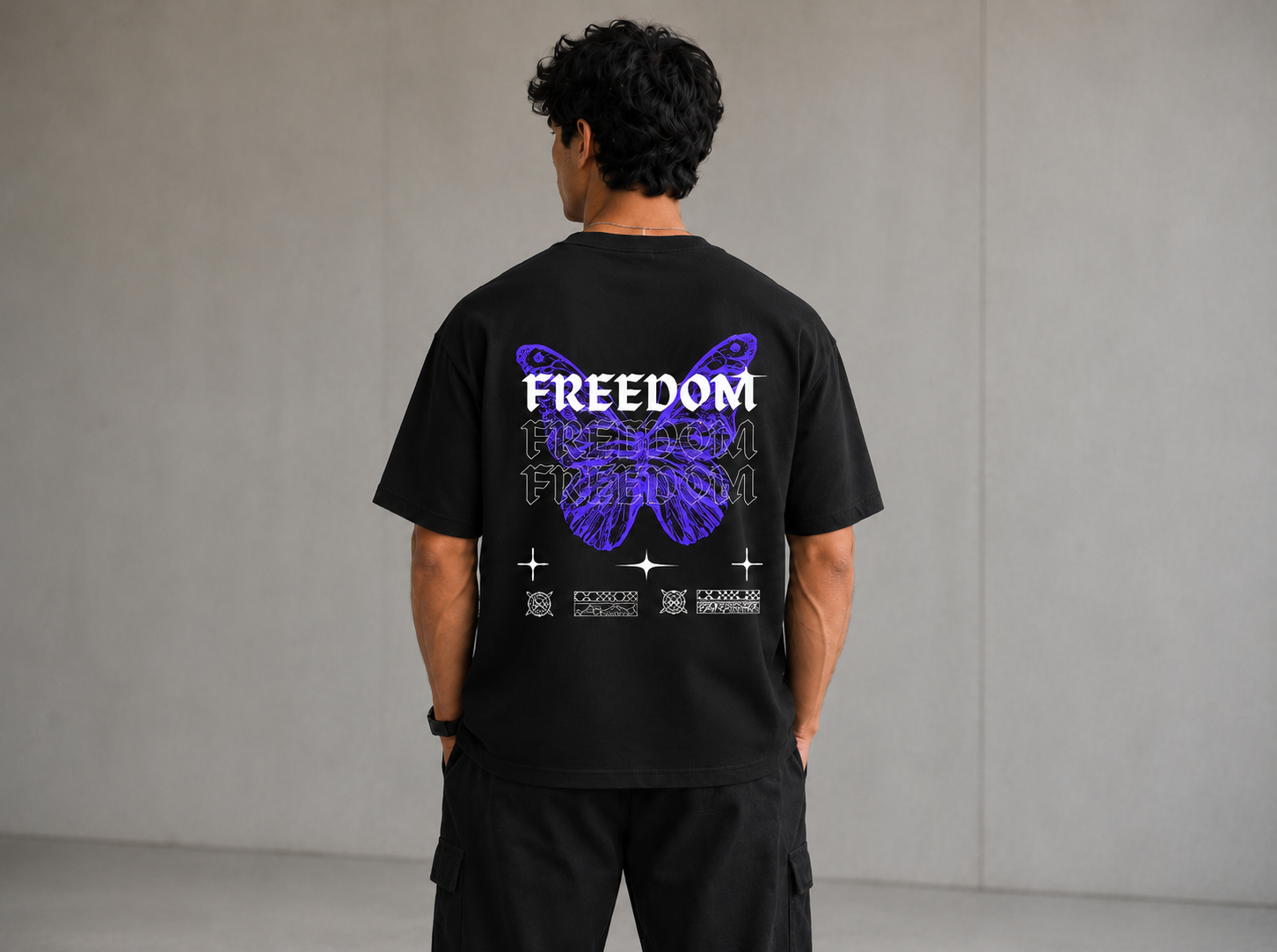 Purple Butterfly Freedom Graphic Tee